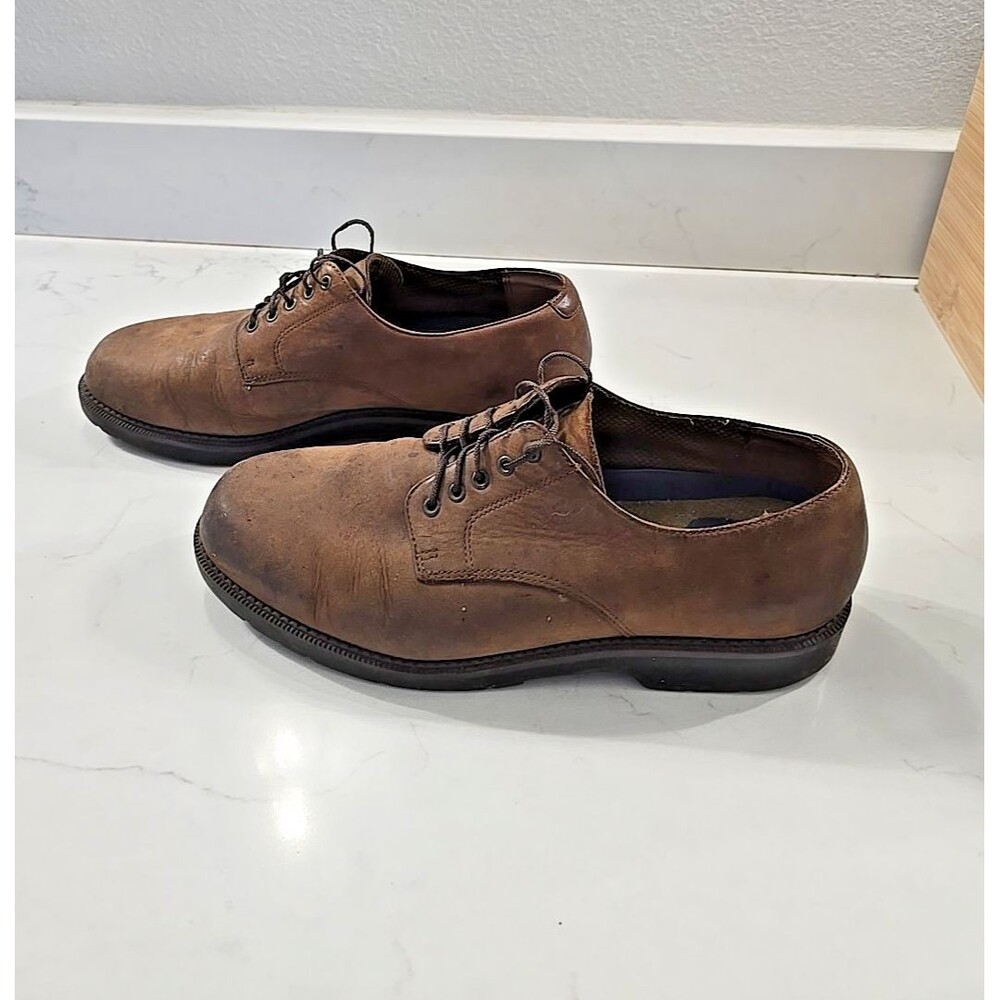 Dockers Brown Leather Suede Oxford Lace Up Shoe Mens Sz 10w Wide Comfort 90-2001